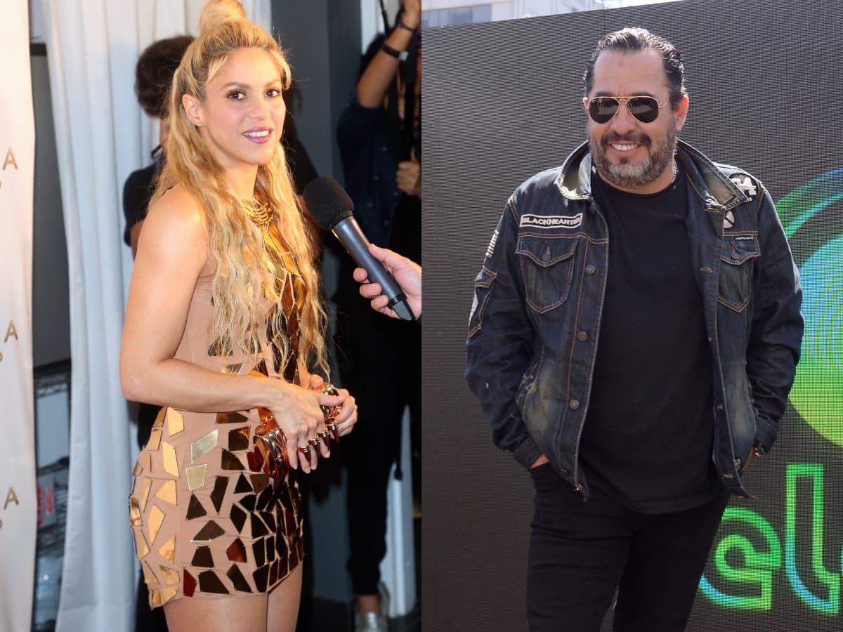 Shakira y EL borrego Nava en alfrombra roja