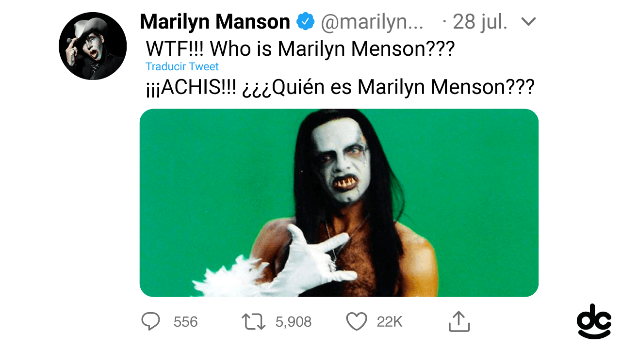 Ni el mismísimo Marilyn Manson puede quedar indiferente con nuestro Menson.