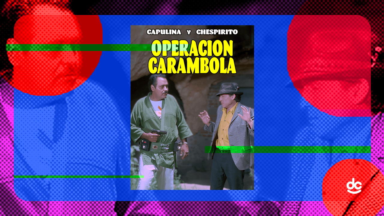 Capulina tuvo el acierto de contratar en sus proyectos a Roberto Gómez Bolaños, un joven guionista. Aquí Capulina y Chespirito en Operación Carambola, la primera película que hizo sin Viruta.