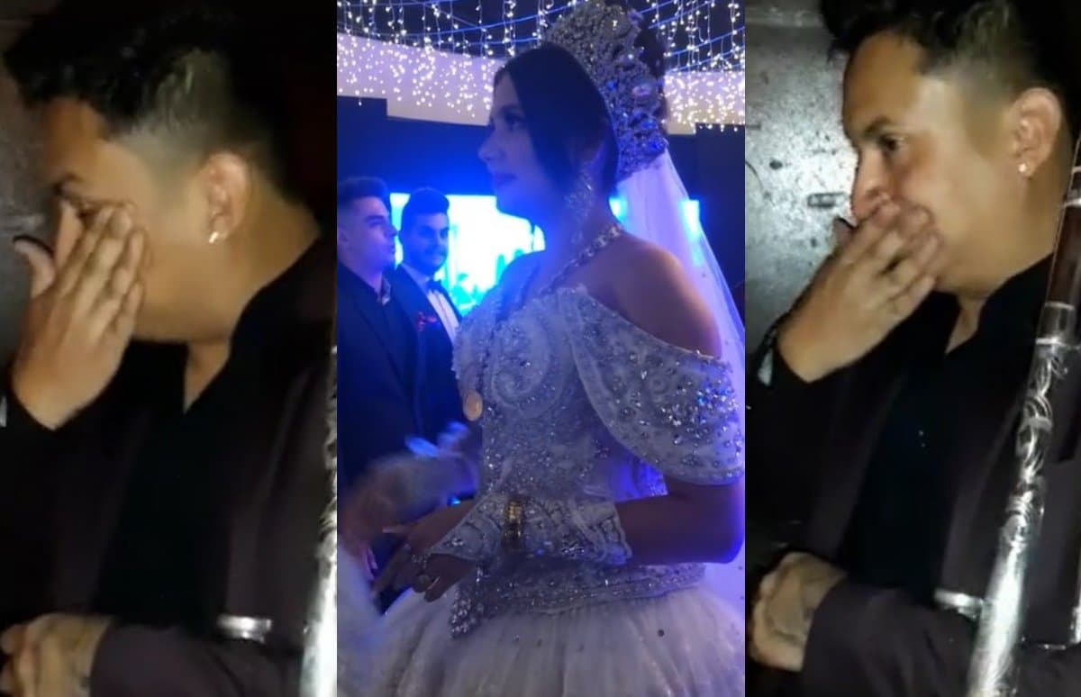 Viral: Joven músico trabaja en boda de su ex y llora al ver que se casa