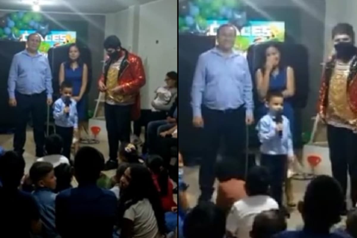 Viral: Niño da discurso y dice a invitados que no los quería en su fiesta