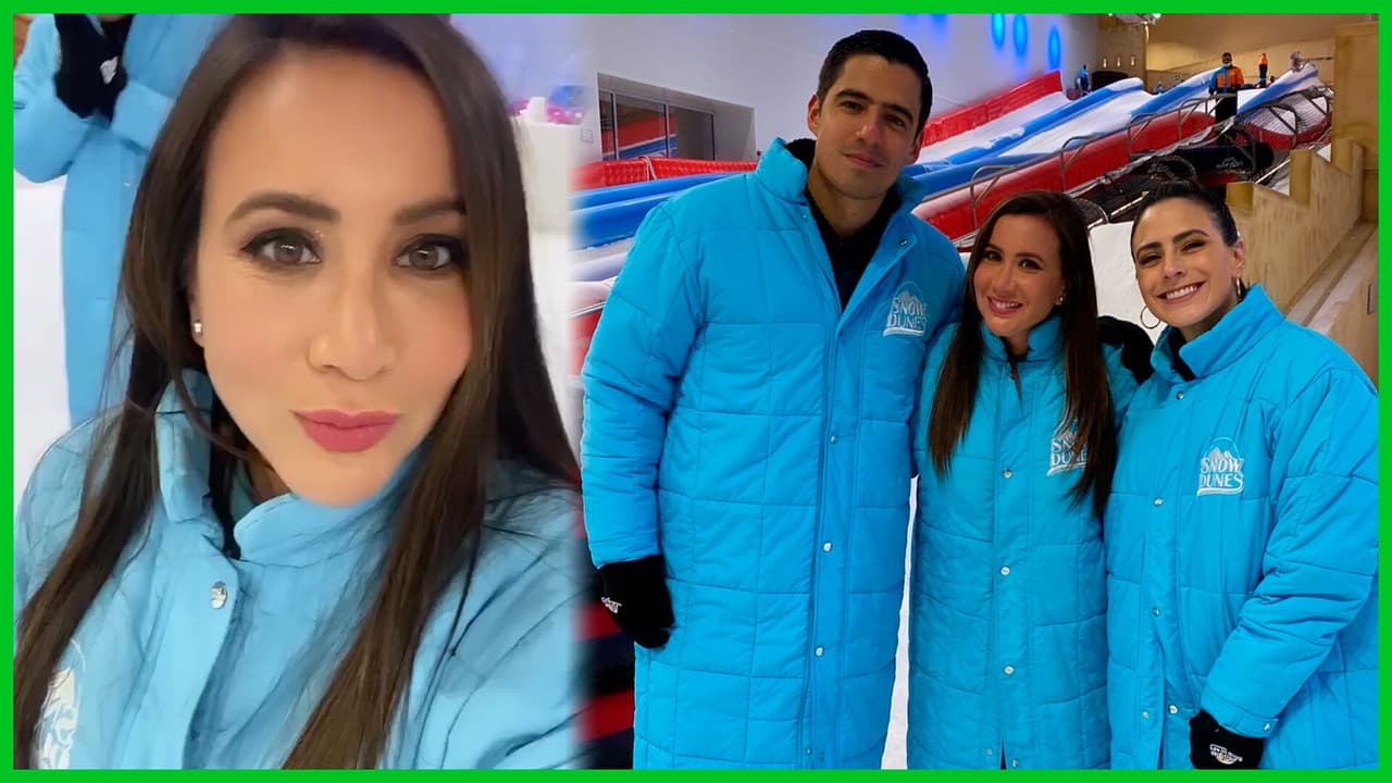 Mariazel visitó las dunas de nieve en Qatar y se deslizó en un inflable
