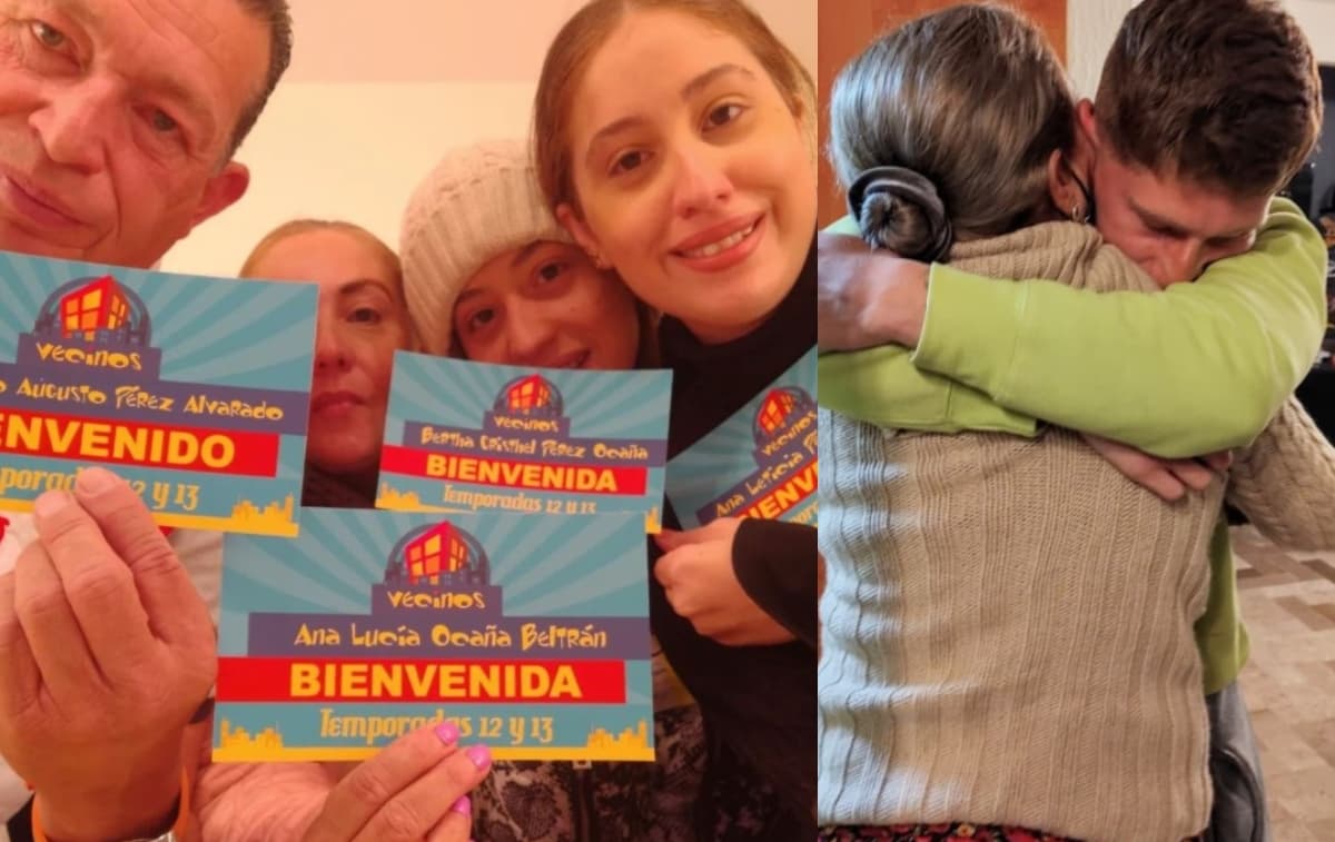 LA familia vivió de cerca el estreno de 'Vecinos'