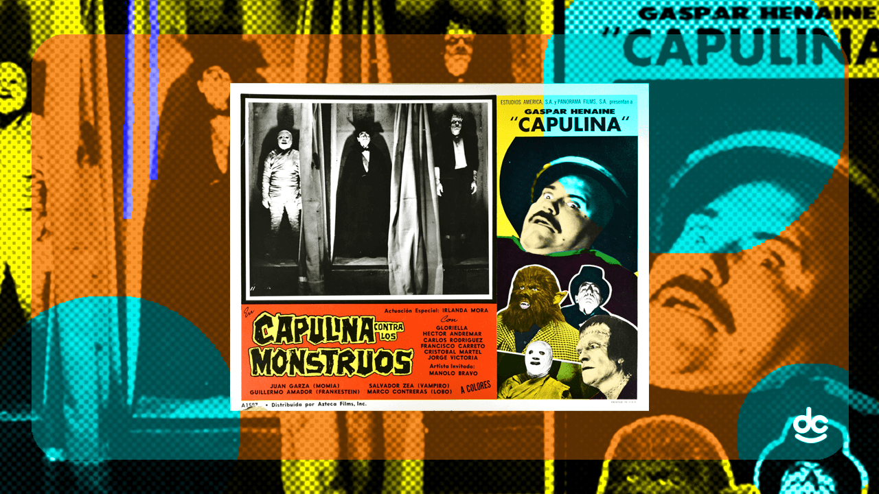 La filmografía de Capulina se enfocó en el público infantil, realizando películas en las que enfrentaba a Momias, vampiros y monstruos.