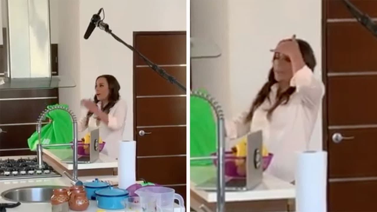 Consuelo Duval se accidenta en la cocina.