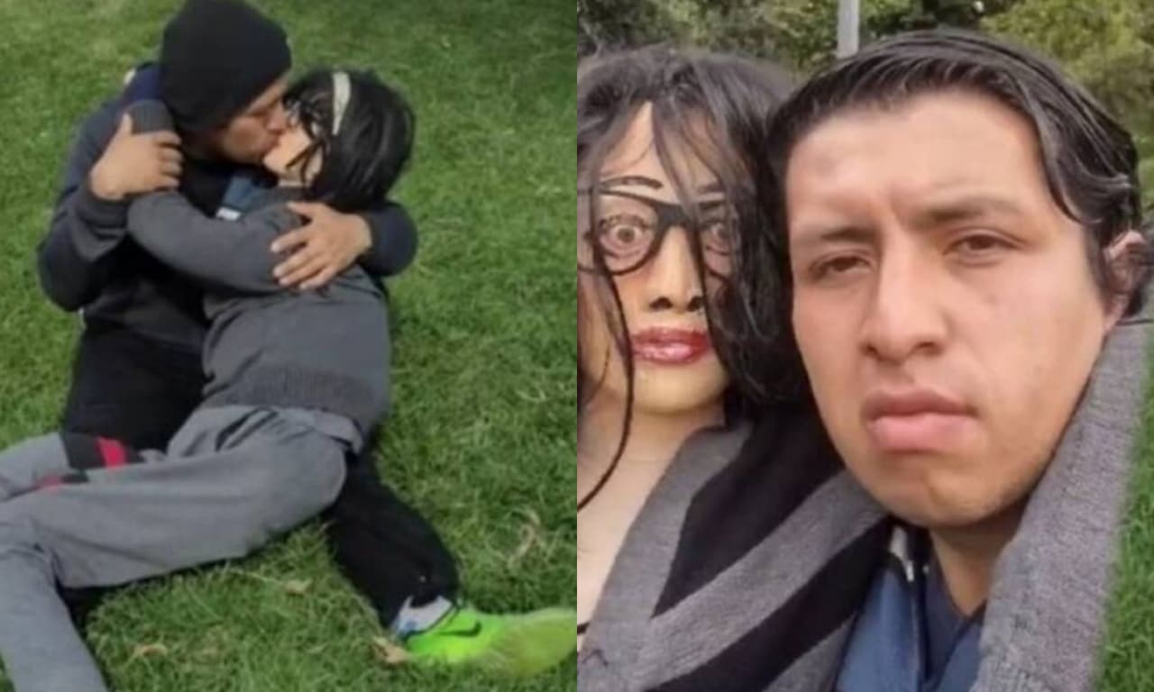 Viral: Joven sorprende con su novia e hijos, que son muñecos de trapo