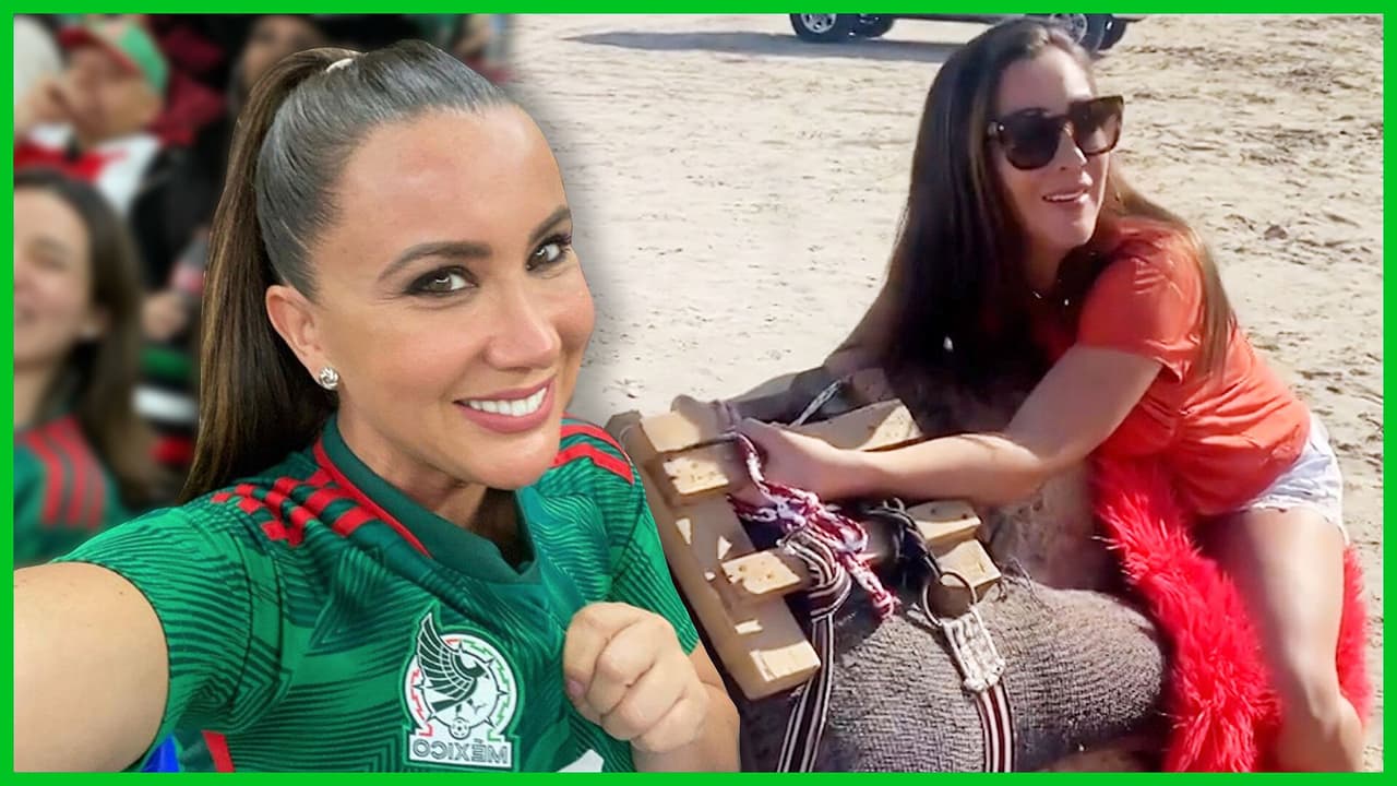 Mariazel pasea en camello y los qataríes le copian frase muy mexicana