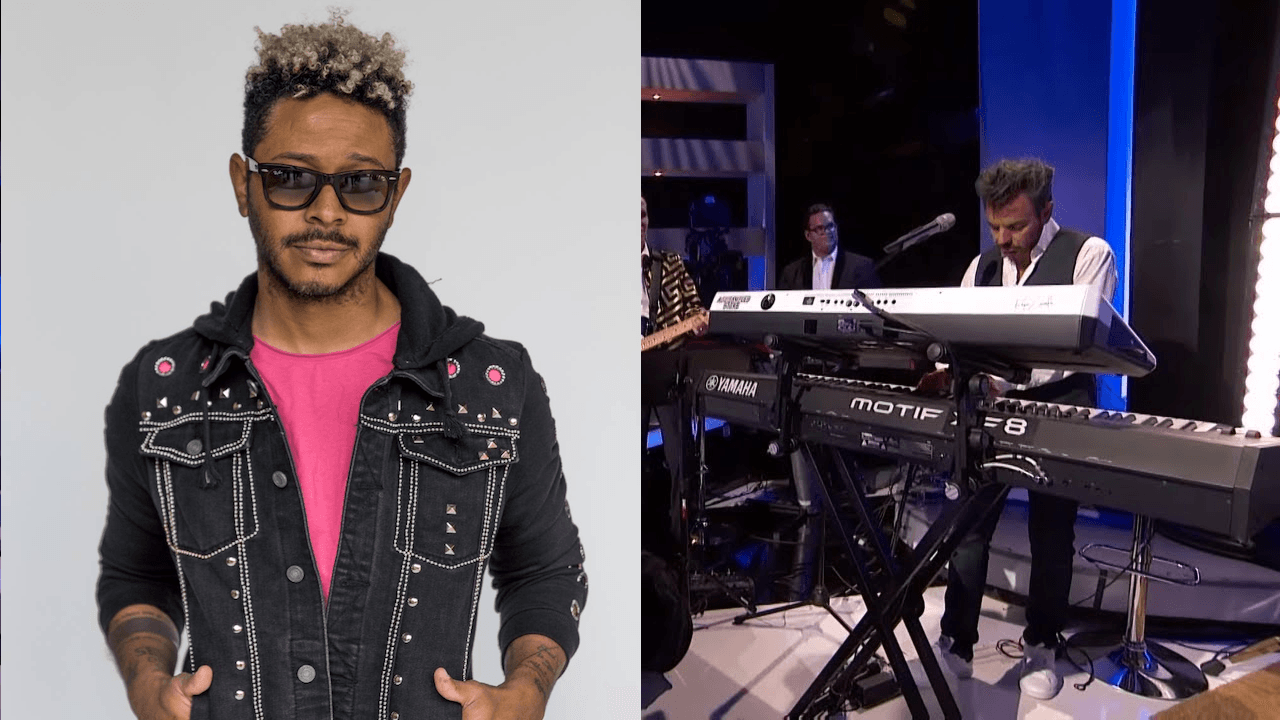Kalimba y Eugenio Derbez tocando el piano