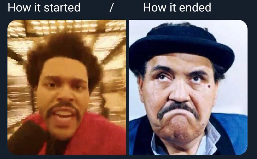 meme de the weeknd en el super bowl