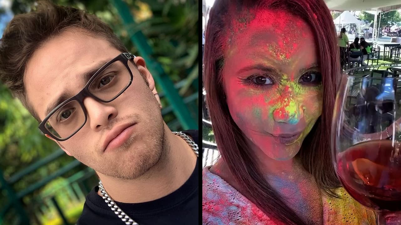 Mariazel y Yurem quedaron manchados en el festival los colores del vino