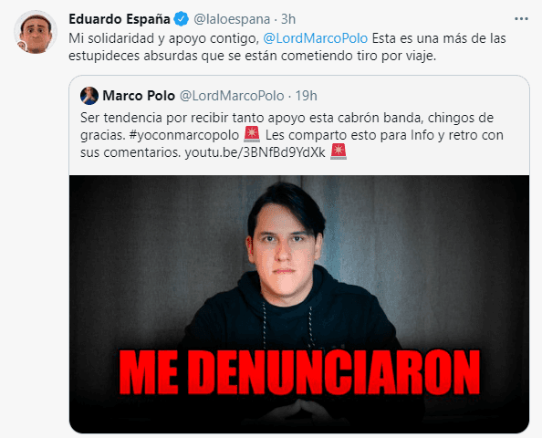 Marco Polo tuits de apoyo