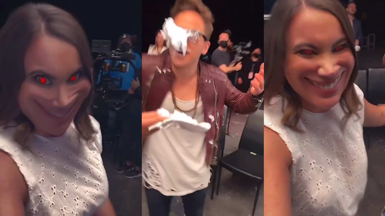 Mariazel se convierte en diablito y le da un pastelazo a Yurem