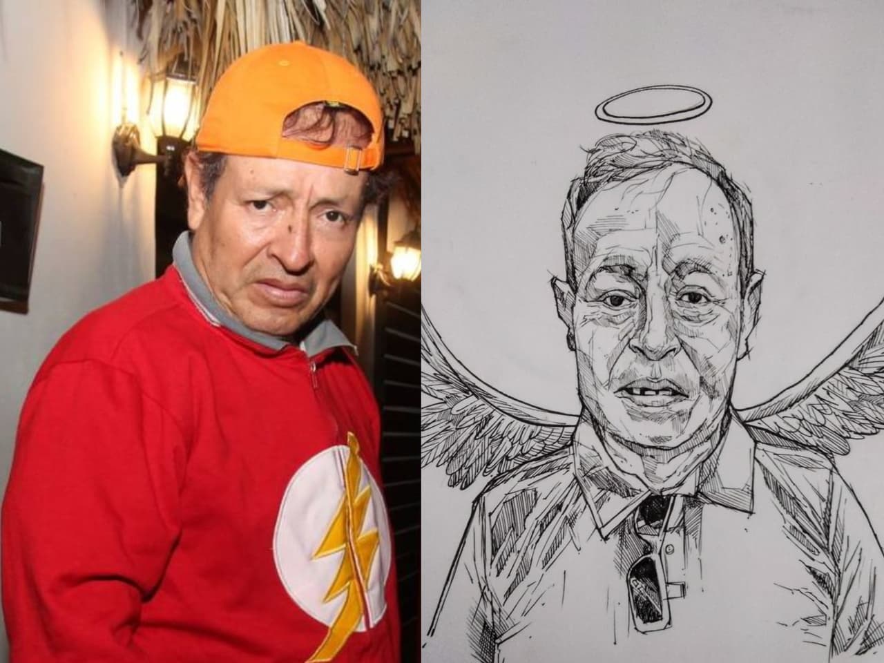 Sammy Pérez recibe homenaje de un pintor que lo dibujó como un ángel