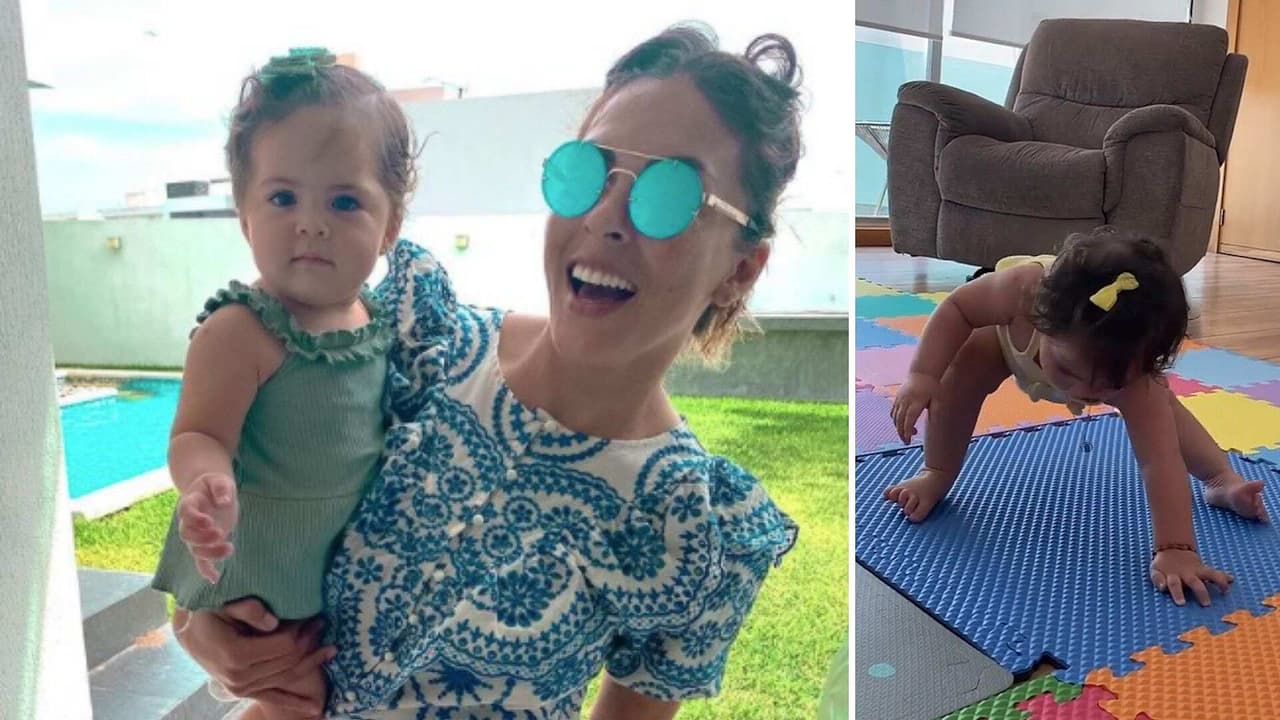 ‘La Jarocha’ llora de emoción al ver a su bebita ponerse de pie ella solita