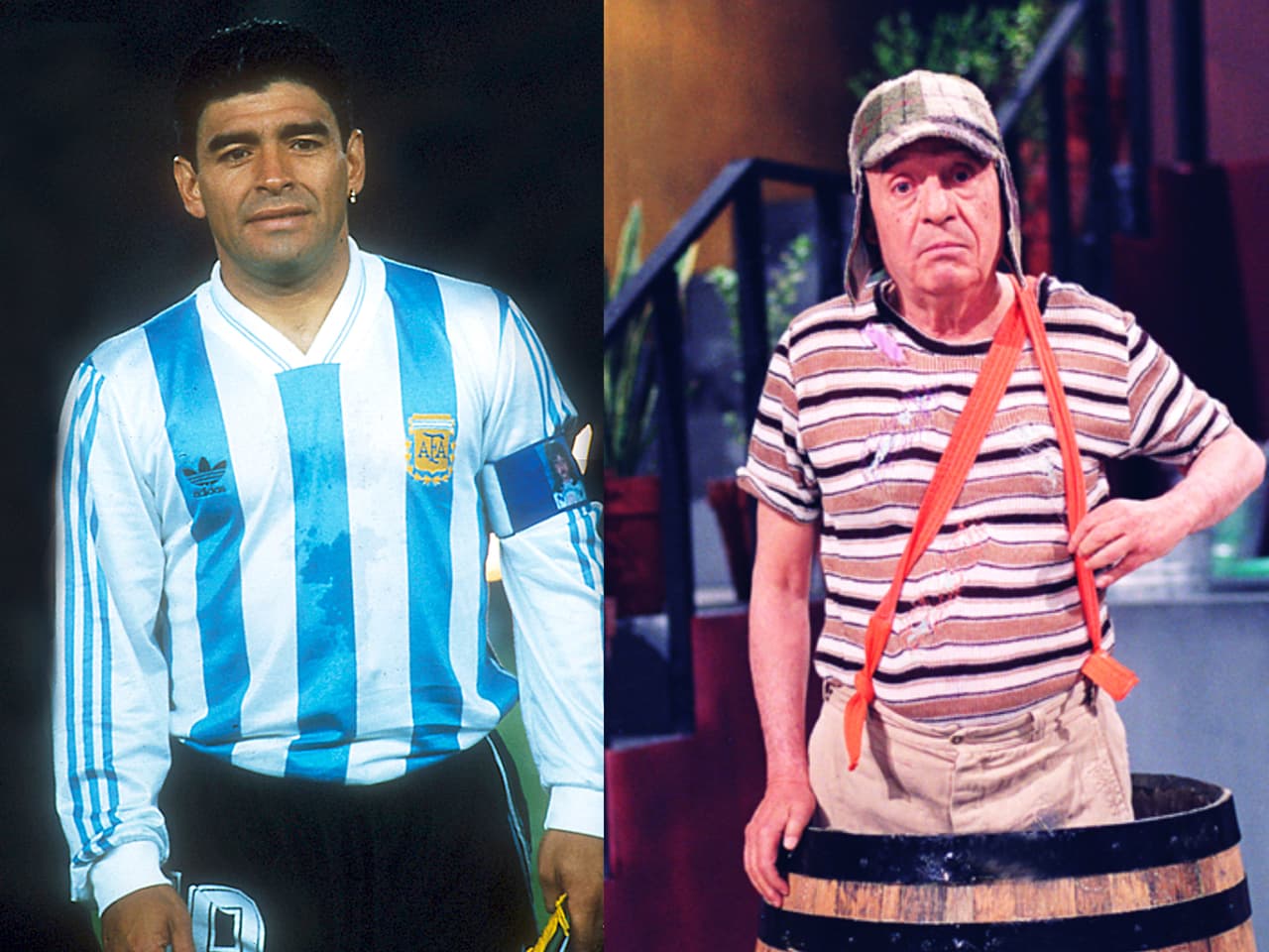 El emotivo video de Maradona feliz por conocer a Chespirito, su ídolo de la infancia