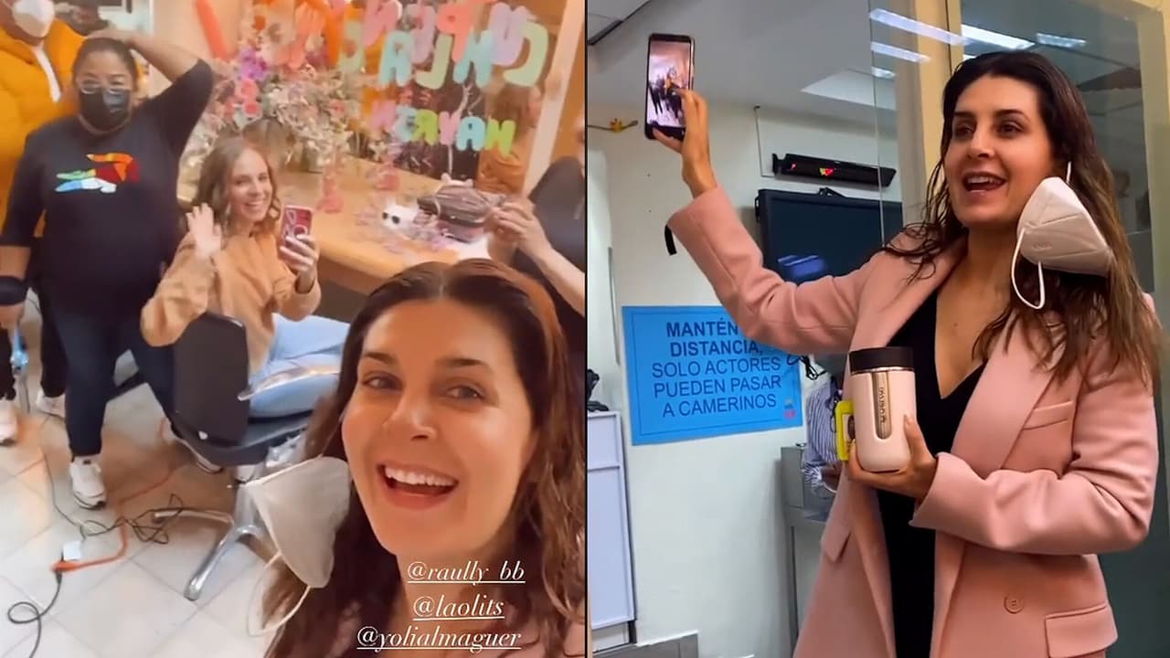 Mayrín Villanueva comenzó a celebrar su cumpleaños trabajando en su nueva comedia
