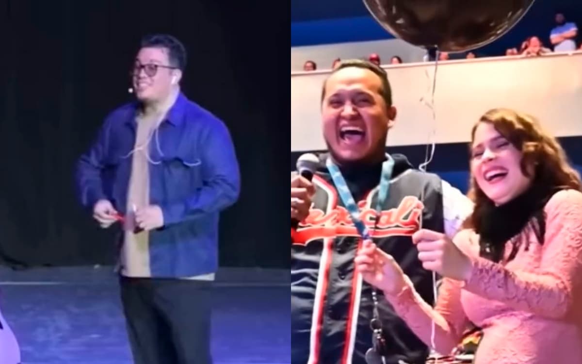 Franco Escamilla ayuda a pareja en la revelación de sexo de su bebé
