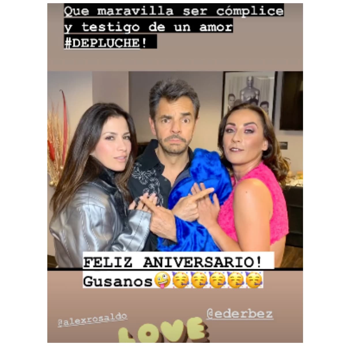 Eugenio Derbez con Consuelo Duval y Alessandra Rosaldo