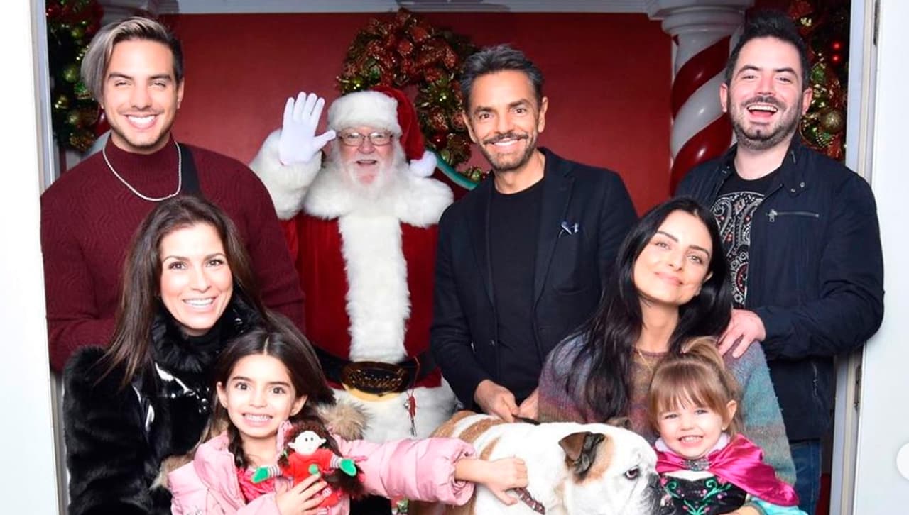 Eugenio Derbez, José Eduardo, Vadhir y Ayslinn.