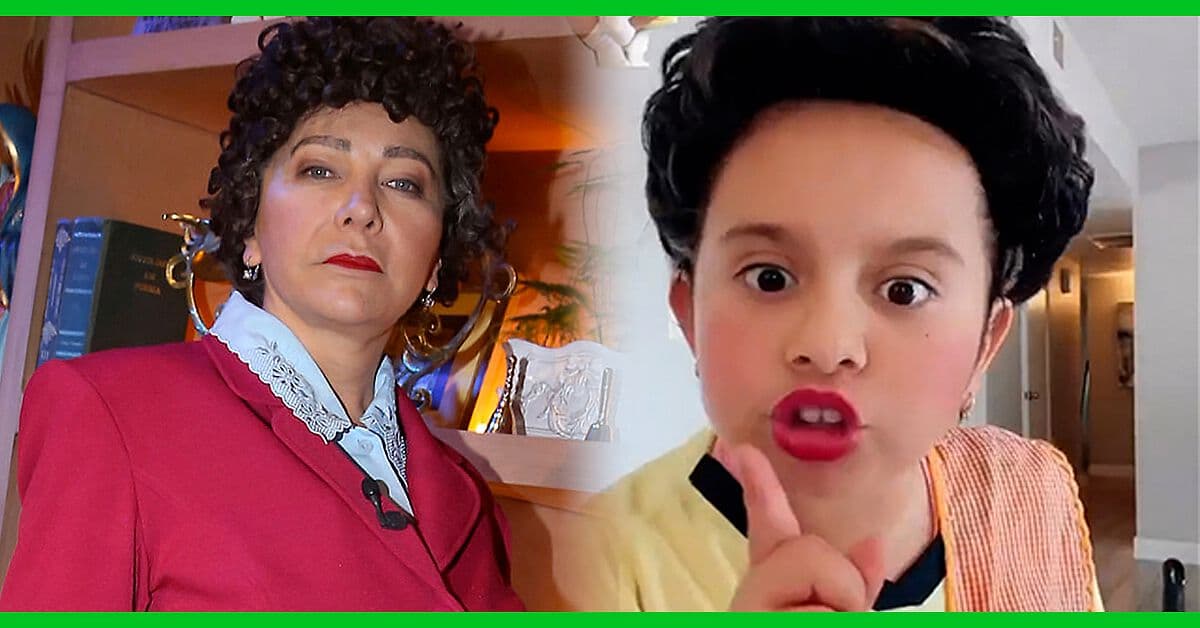 La pequeña Luci es americanista como Doña Lucha y la imita apasionada