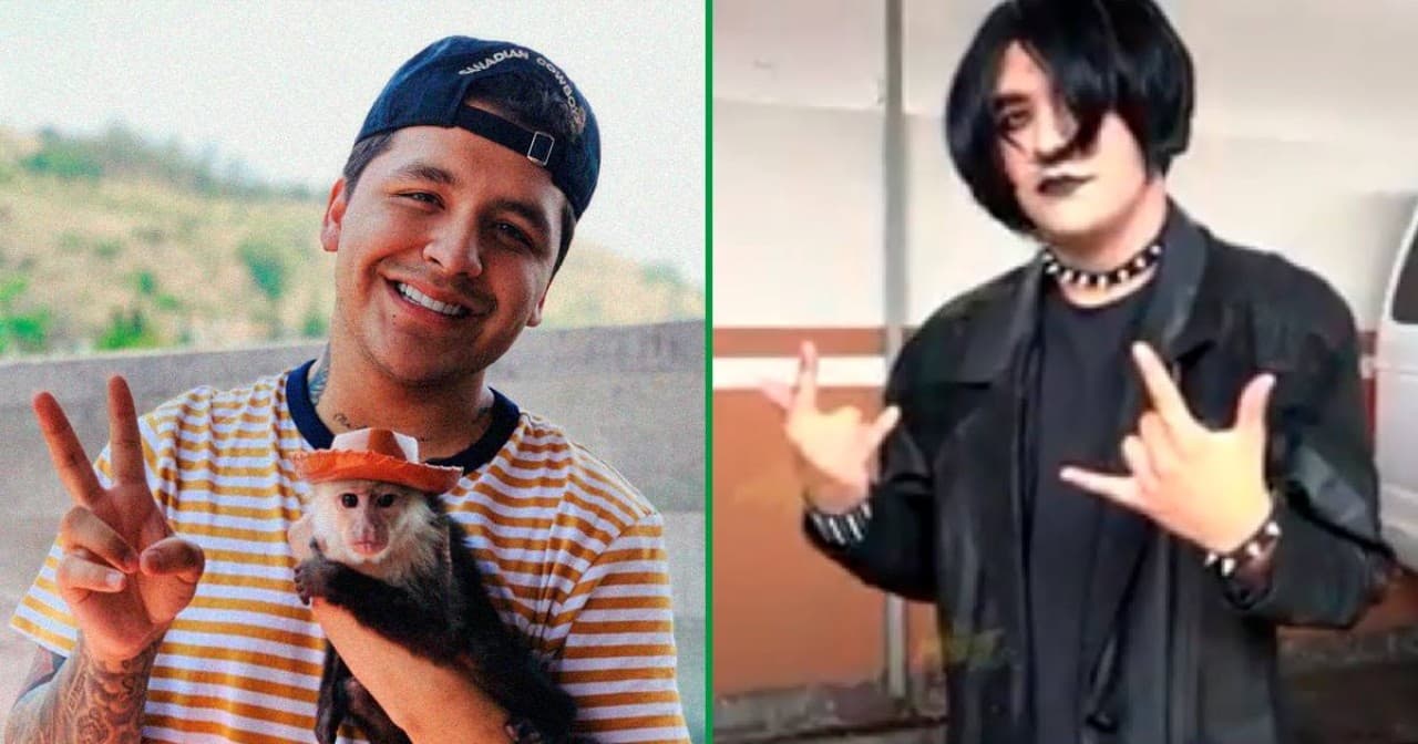 Christian Nodal disfrazado como emo
