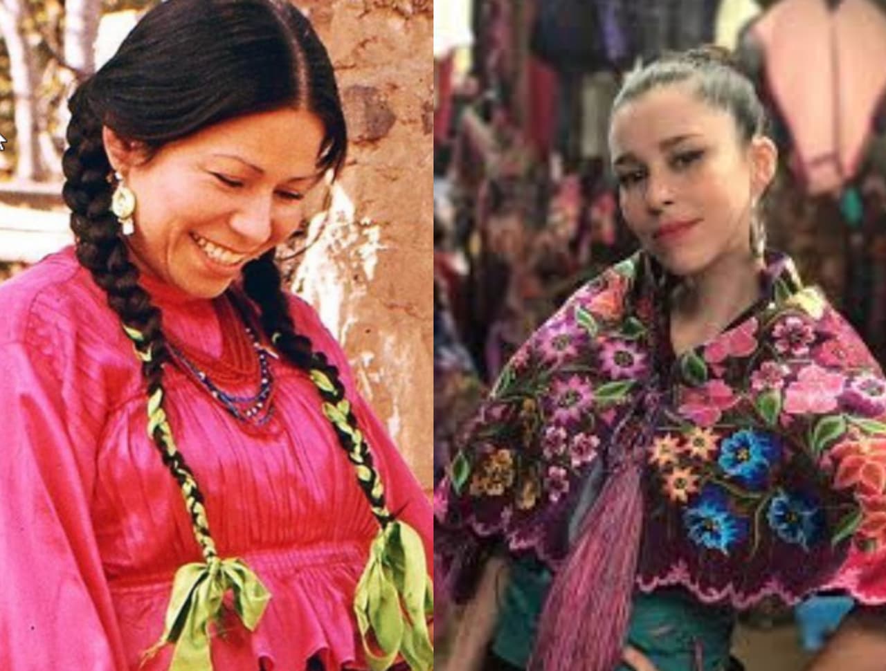 Maria Elena Velasco y Denisse, con un look similar