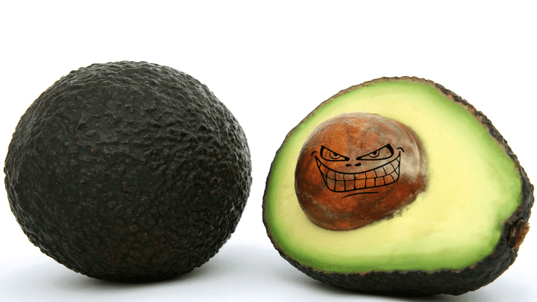 Aguacate con cara feliz