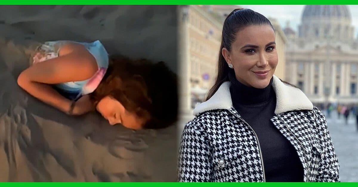 Mariazel se derrite de ternura con su hija Laia dormida en la playa