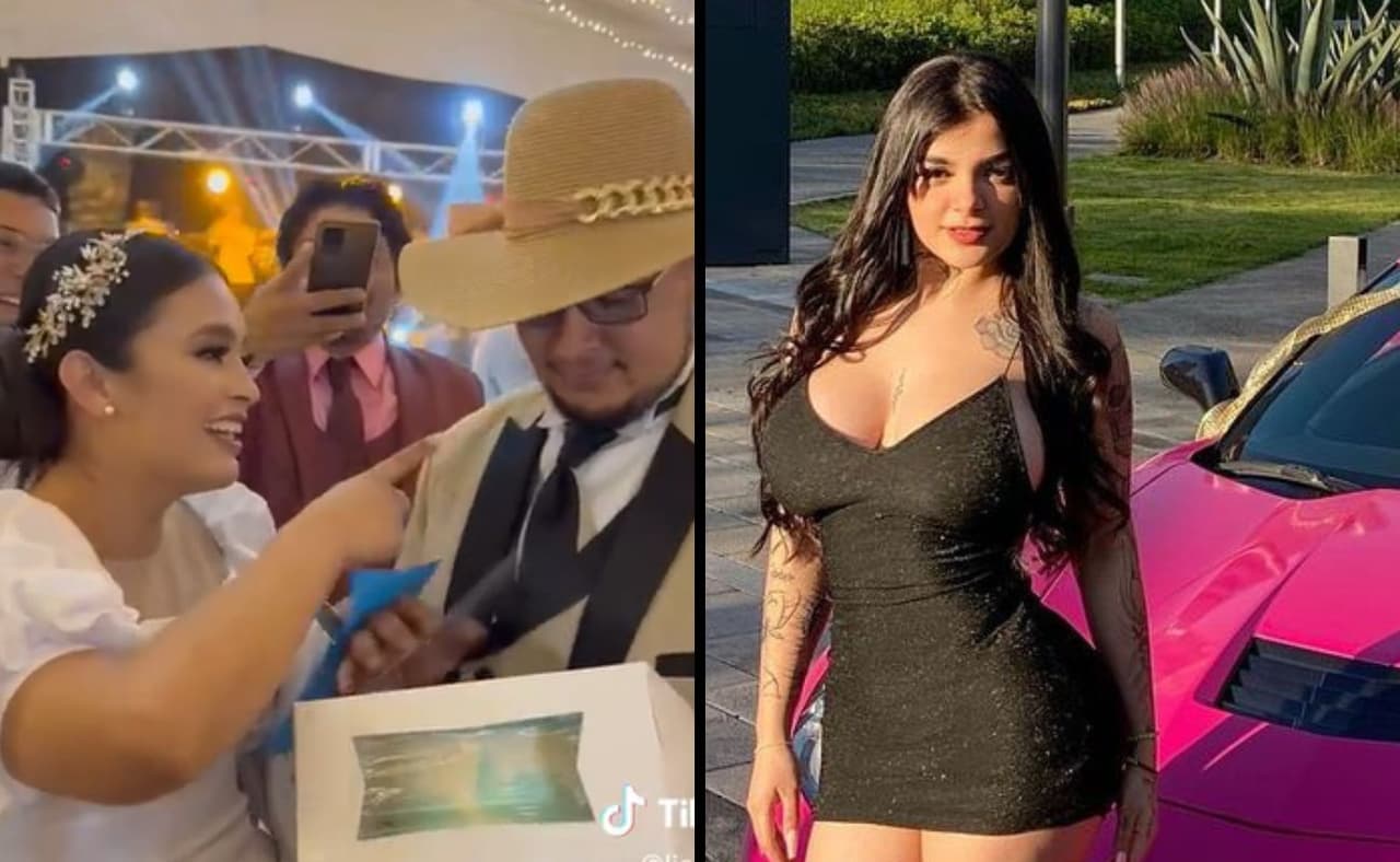 Novia se vuelve viral al reaccionar a un pastel de Karely Ruiz que le dieron a su esposo.