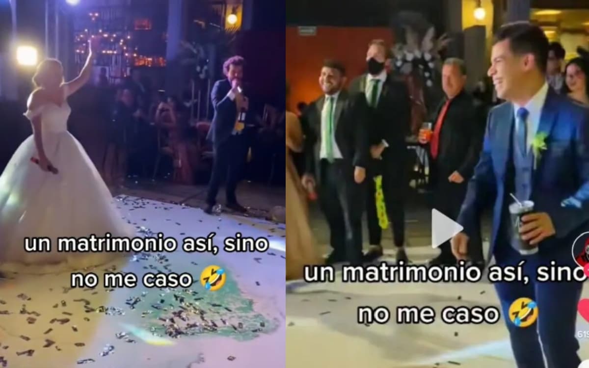 El video de los recién casados en su fiesta se hizo viral.