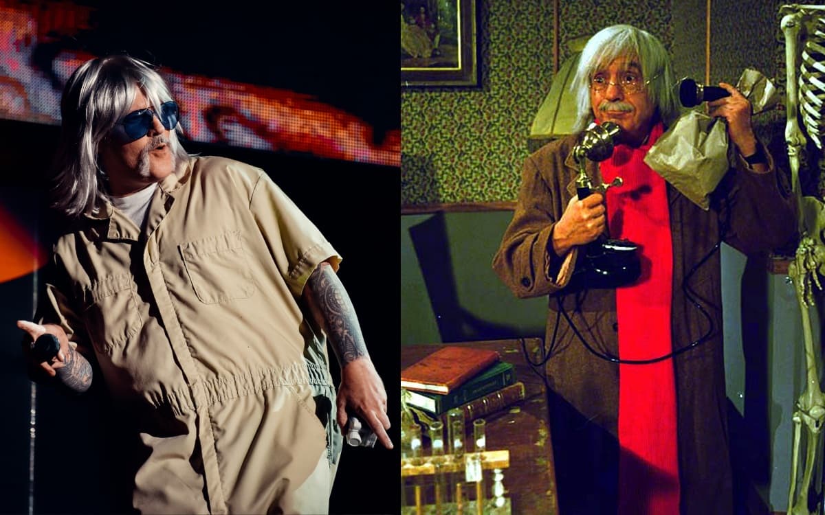 El vocalista salió ataviado con un atuendo parecido al del papel de Roberto Gómez Bolaños.