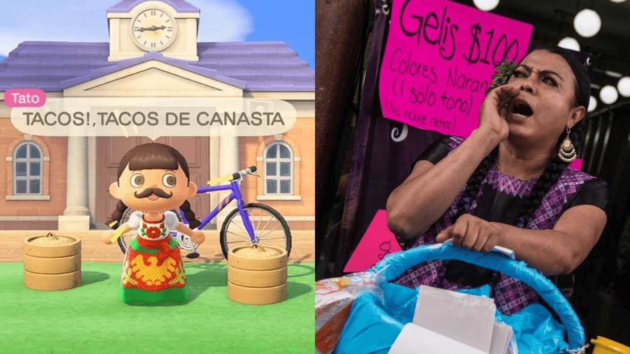 Lady Tacos de Canasta como un meme viral de Animal Crossing