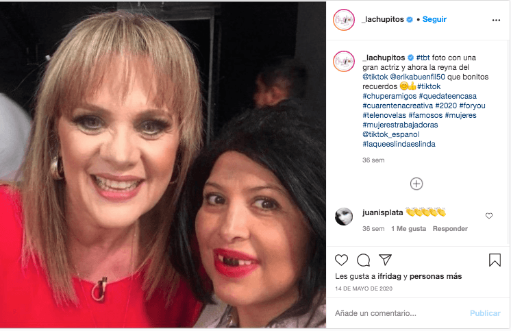 La Chupitos y Erika Buenfil en una foto juntas