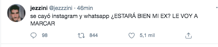 tweets sobre caída de redes sociales